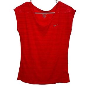 Nike Dri-Fit Red Cap Sleeve Lightweight Athletic T-Shirt